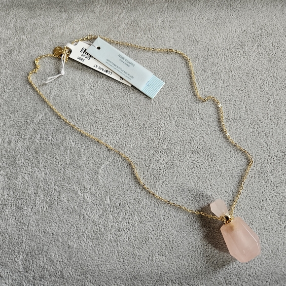 NWT Rose Quartz Gemstone bottle necklace - Picture 3 of 4